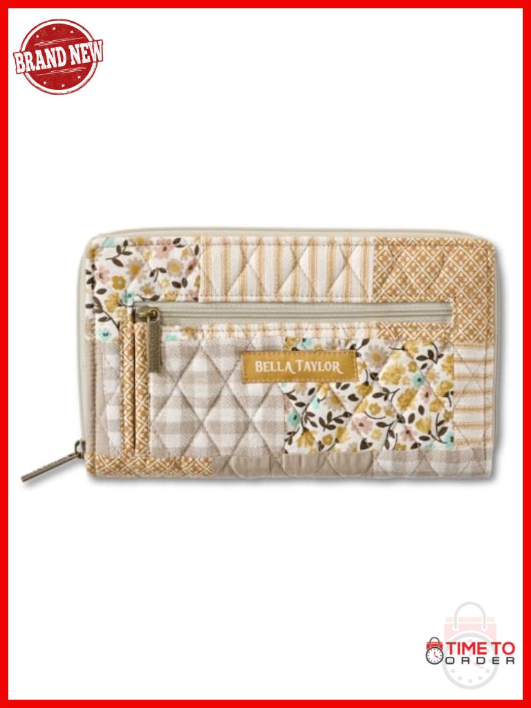 Quilted Cotton Rfid Wristlet Wallet With 11 Card Slots